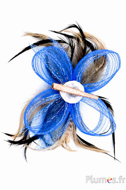 Haarschmuck Hahn - mit Klammer - blau 